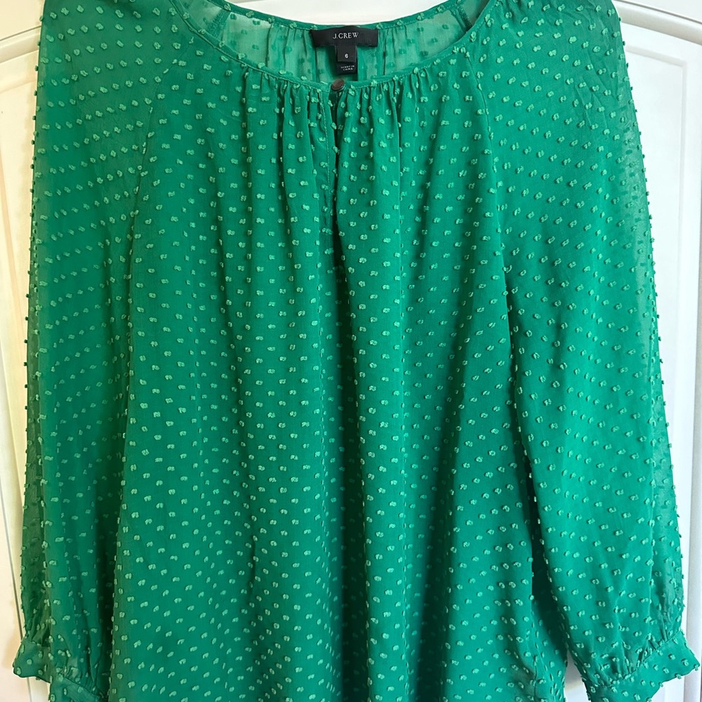 JCrew swiss dot blouse